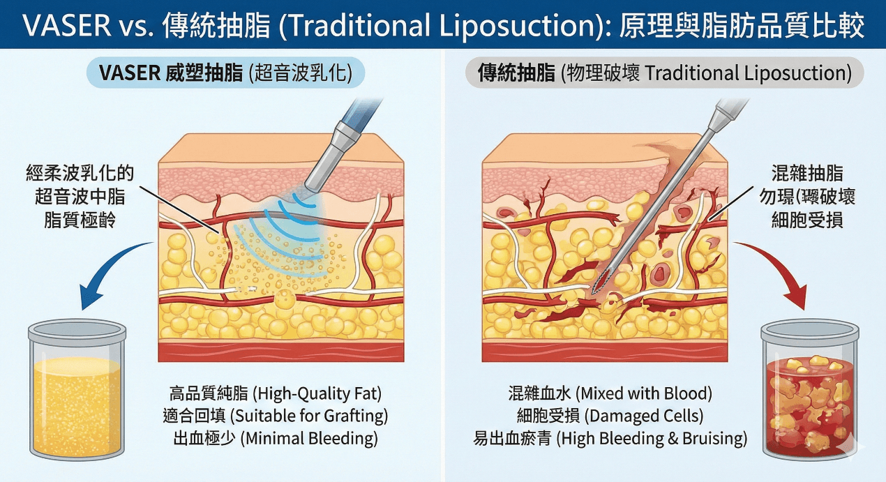 威速抽脂與傳統抽脂比較